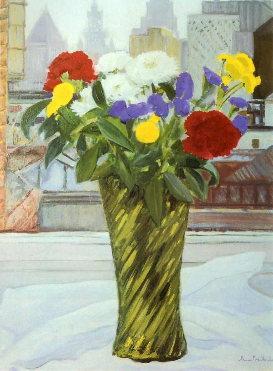 Jane Freycisher. Vase with flowers