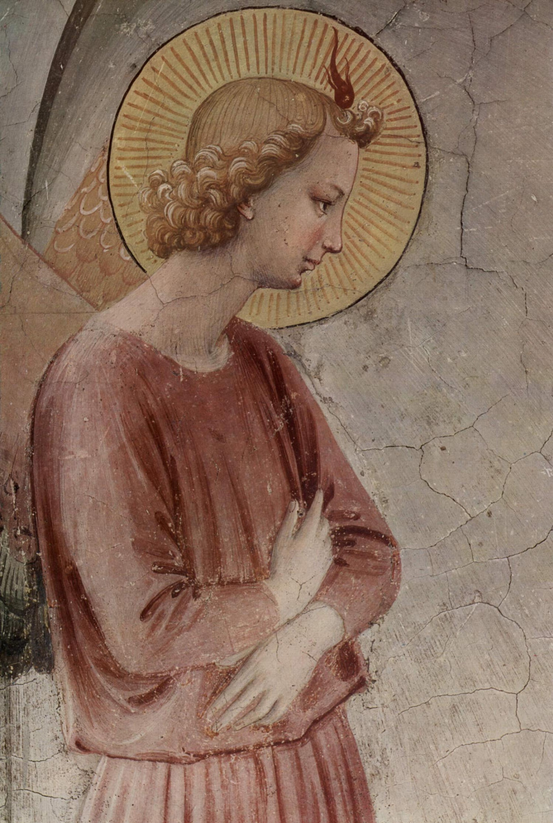 Fra Beato Angelico. Angel of the Annunciation. Fragment of the fresco "The Annunciation with St. Dominic" of the monastery of San Marco, Florence