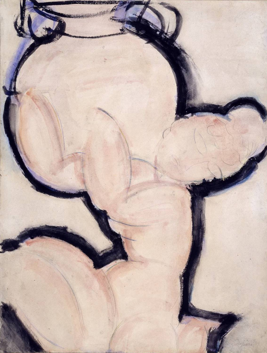 Amedeo Modigliani. Caryatid with a vase
