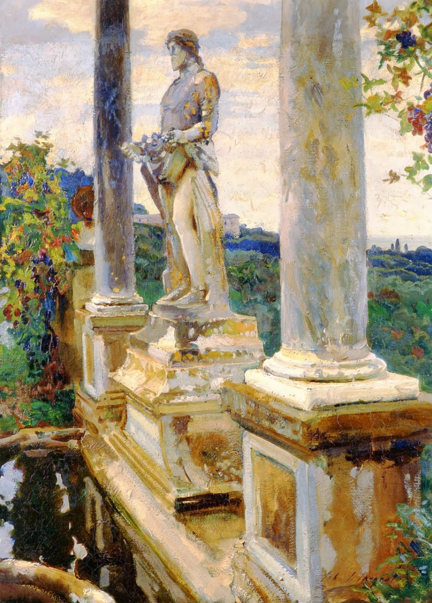 John Singer Sargent. La statue de Vertumn. Villa Falconieri, Frascati