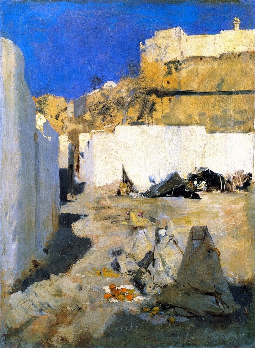 John Singer Sargent. Three Moroccan women in the background of the fortress (Beduine)