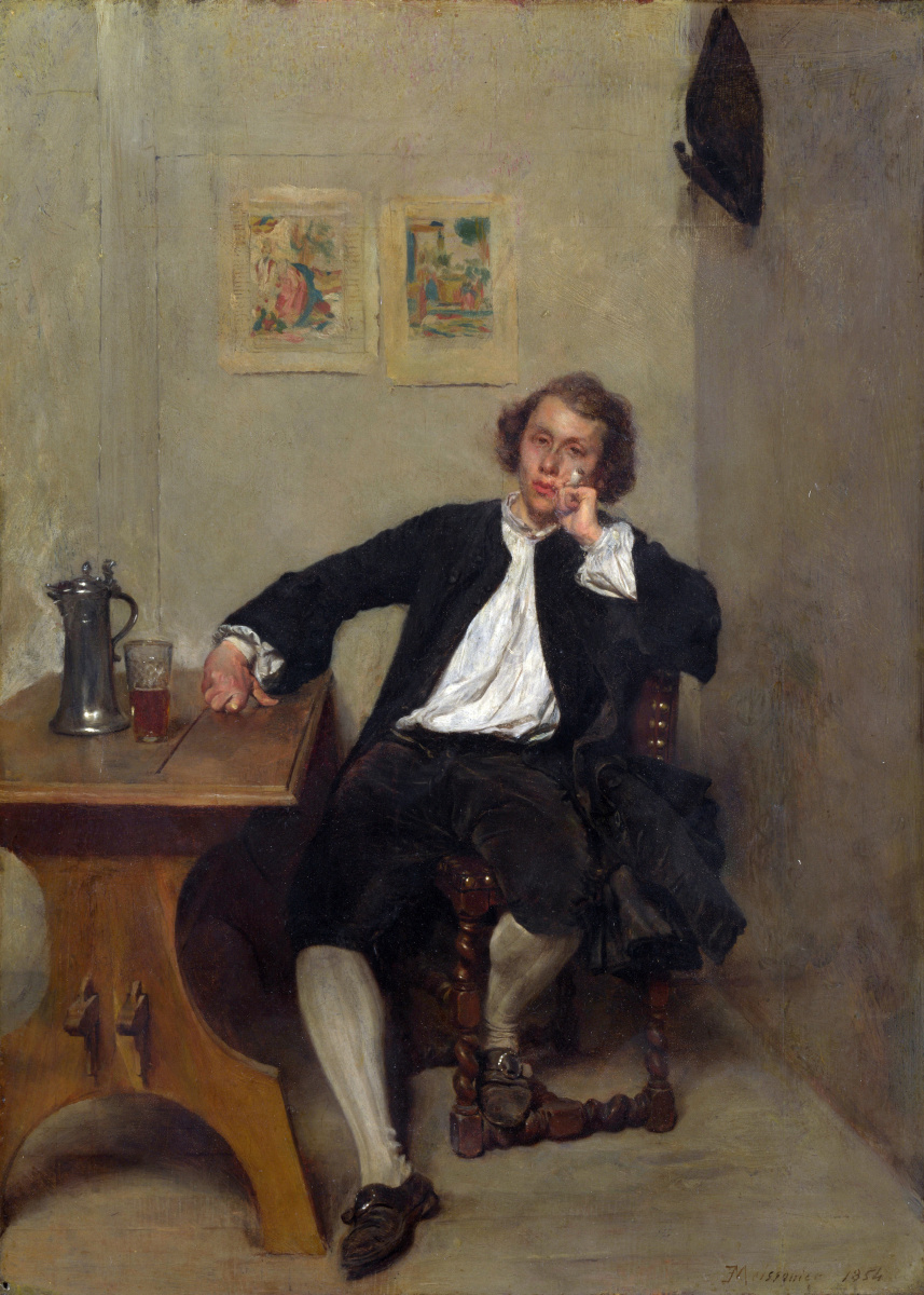 Jean-Louis-Ernest Meissonier. The man in black Smoking a pipe