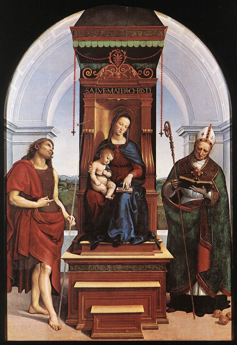 madonna with child, st john the baptist and saint nicholas