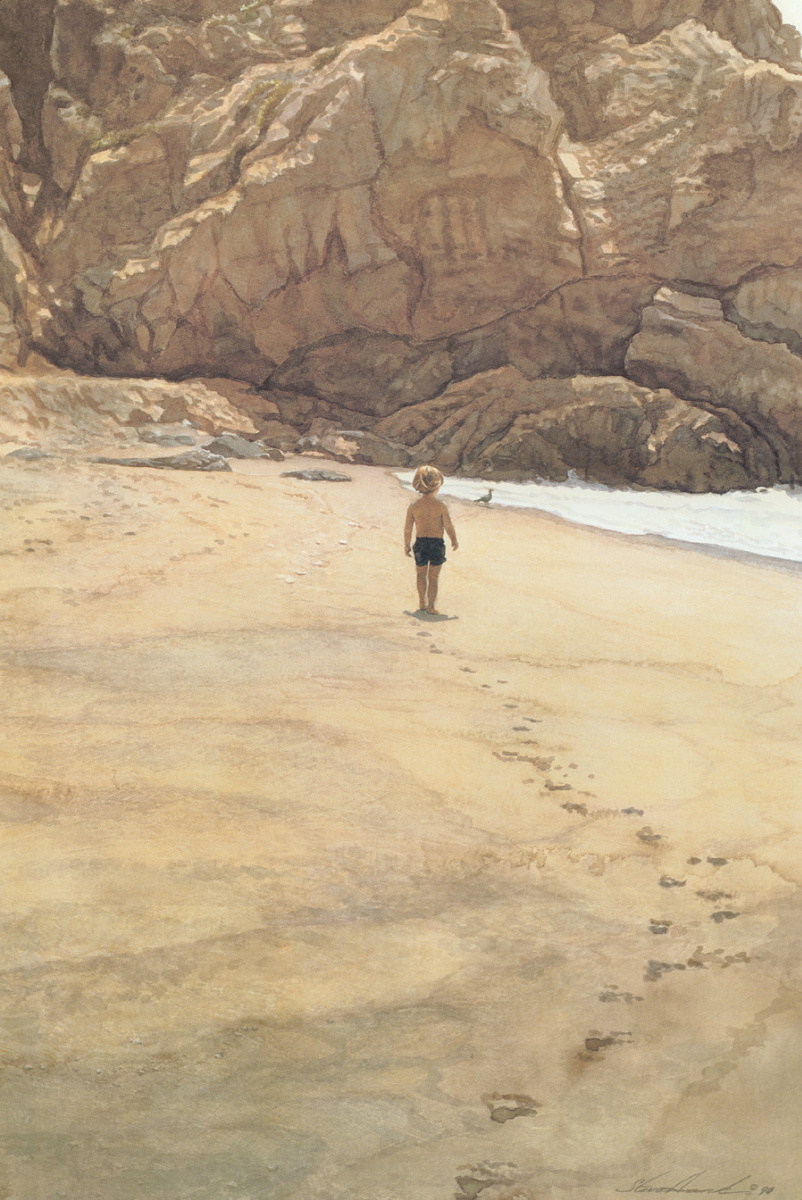 Steve Hanks. Footprints in the sand