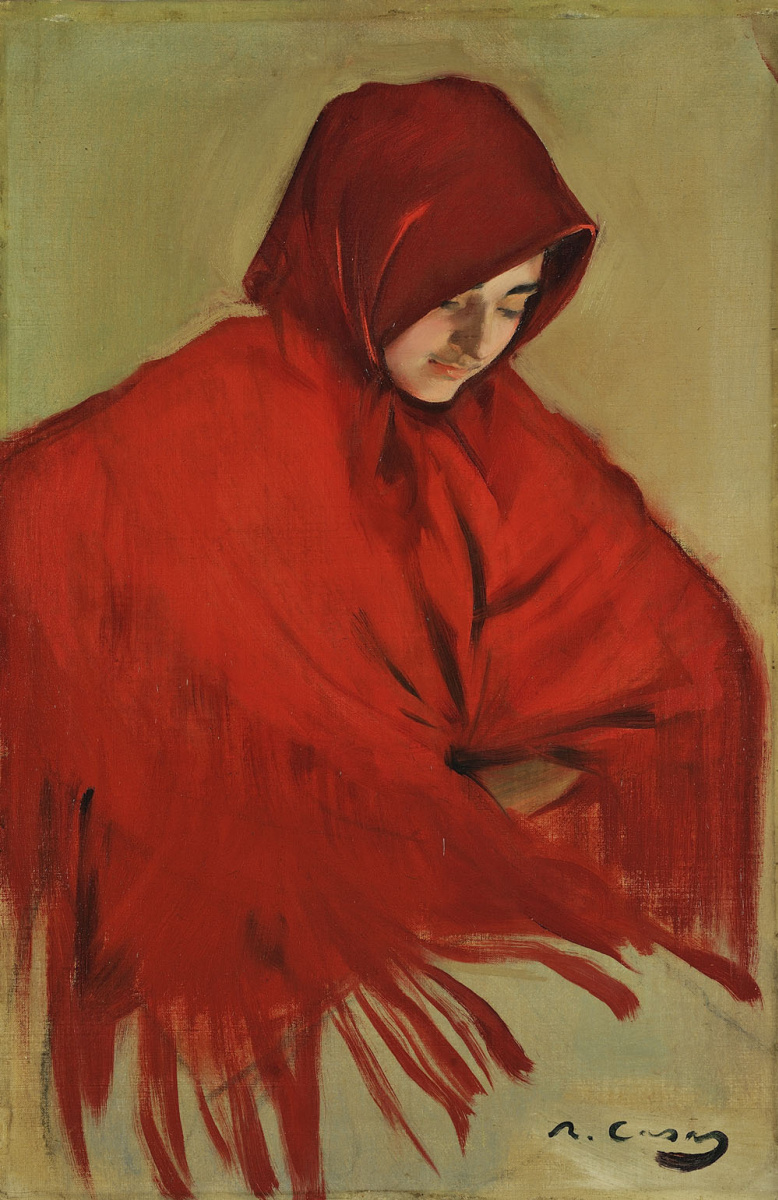 Ramon Casas i Carbó. Gypsy with a red shawl