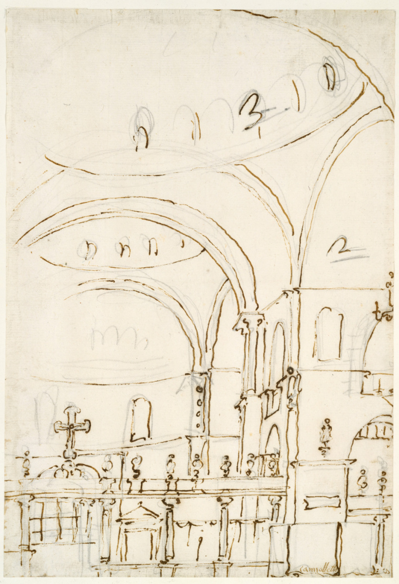 Giovanni Antonio Canal (Canaletto). Interior of St. Mark's Cathedral