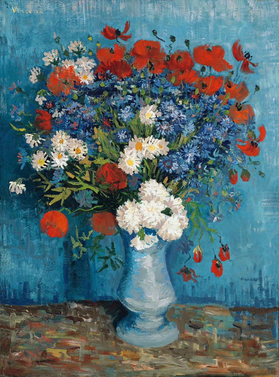 Vincent van Gogh. Vase with poppies and cornflowers