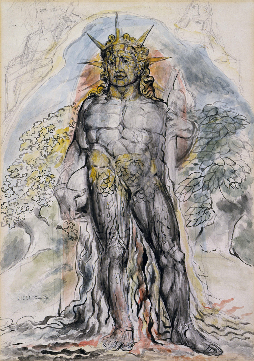 William Blake. The symbolic figure of the course of history of mankind, described by Virgil. Illustrations for the "Divine Comedy"