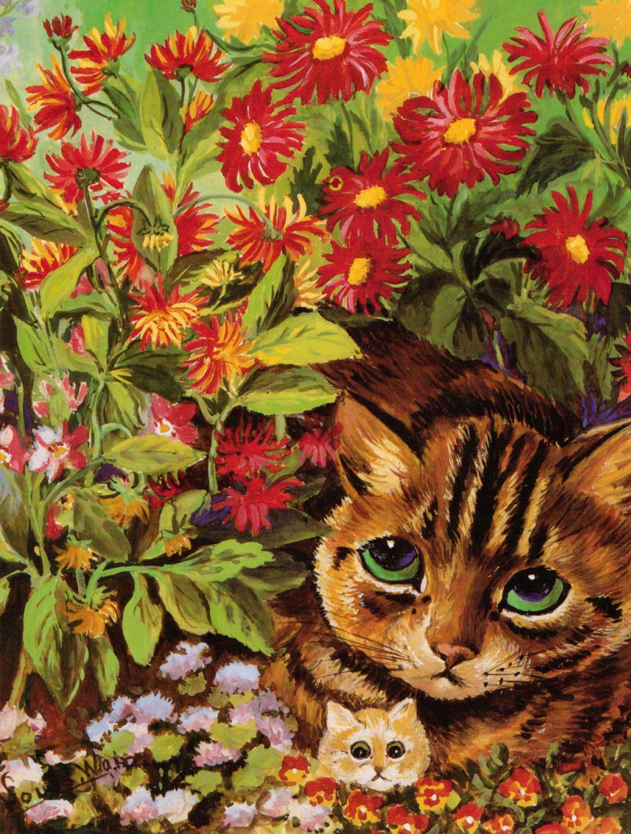 Louis Wain. Flower cats