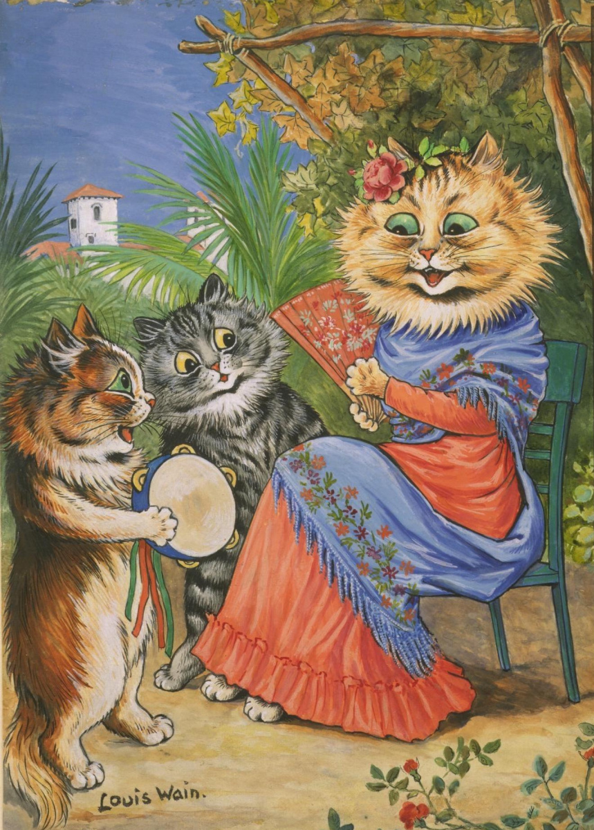 Louis Wain. In sunny Spain