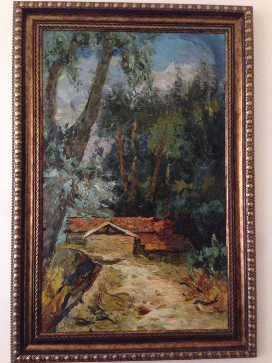 Khachatur Aramovich Karabekyan. Landscape ,, hut in the forest ,,