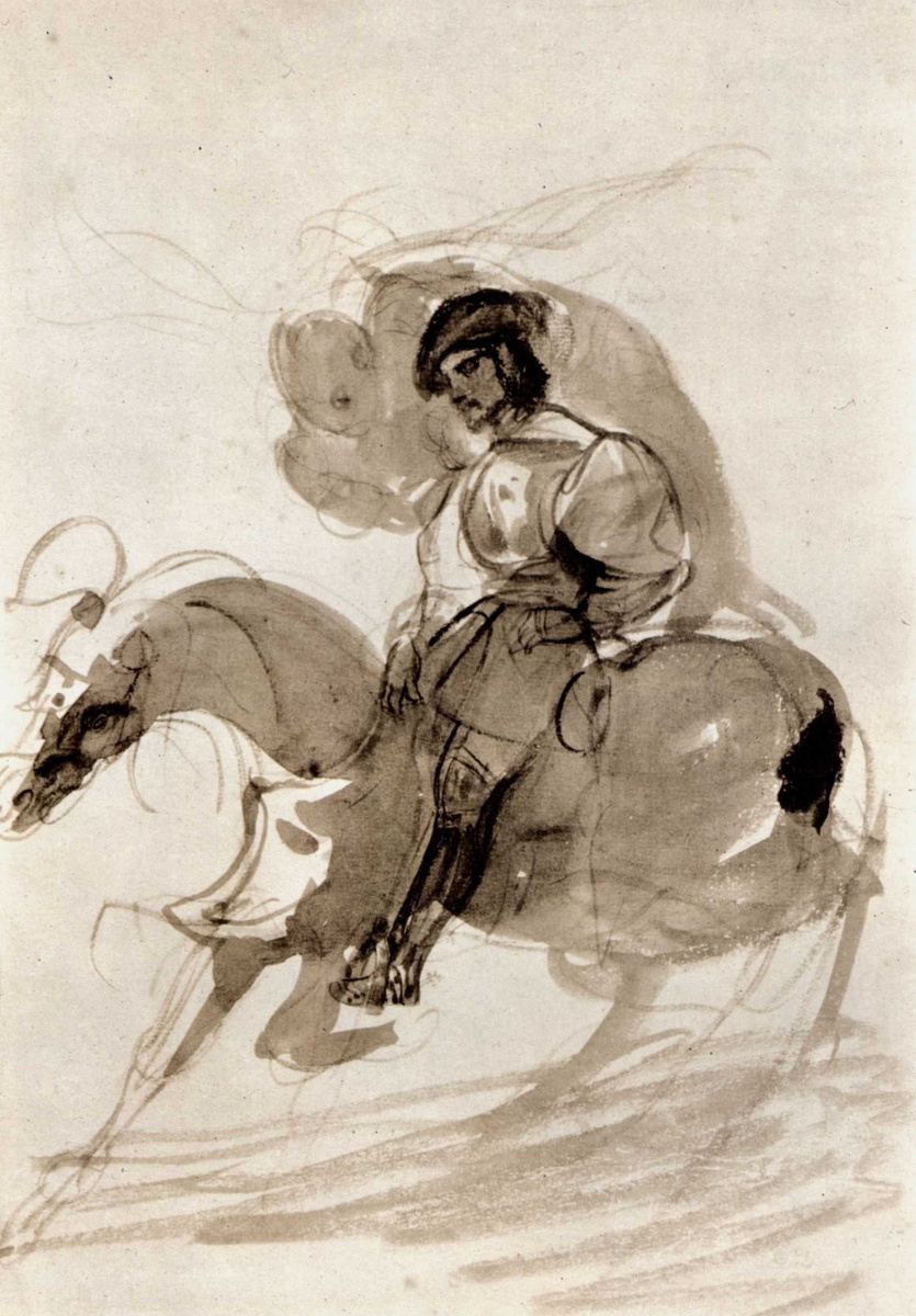 Eugene Delacroix. Constable de Bourbon, pursued by Conscience