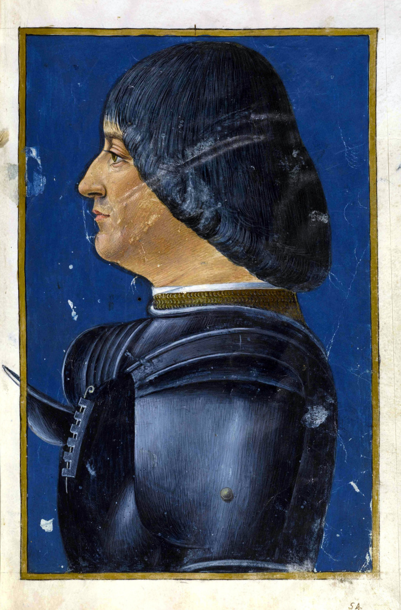 Giovanni Ambrogio de Predis. Portrait Of Ludovico Sforza (Ludovico Moro). Miniature from the Latin grammar of Donatus