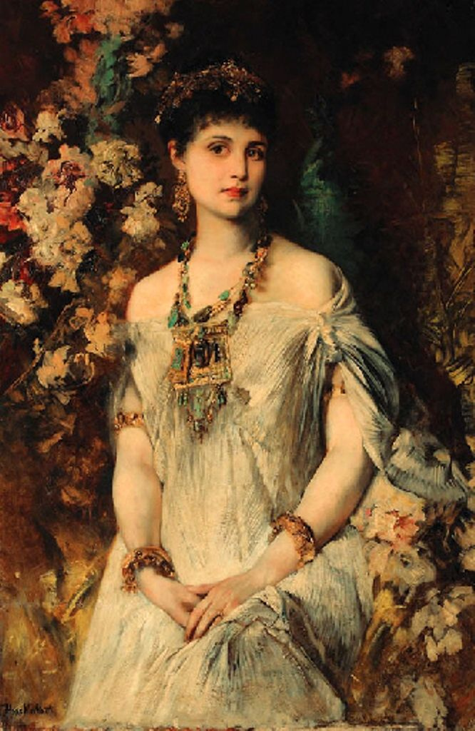 Hans Makart. A girl in Egyptian outfit