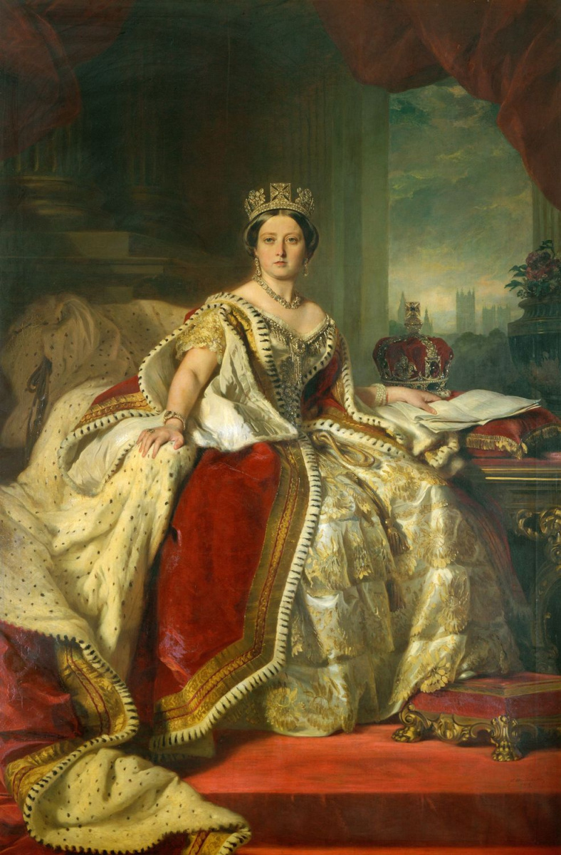Franz Xaver Winterhalter. Queen Victoria on the throne