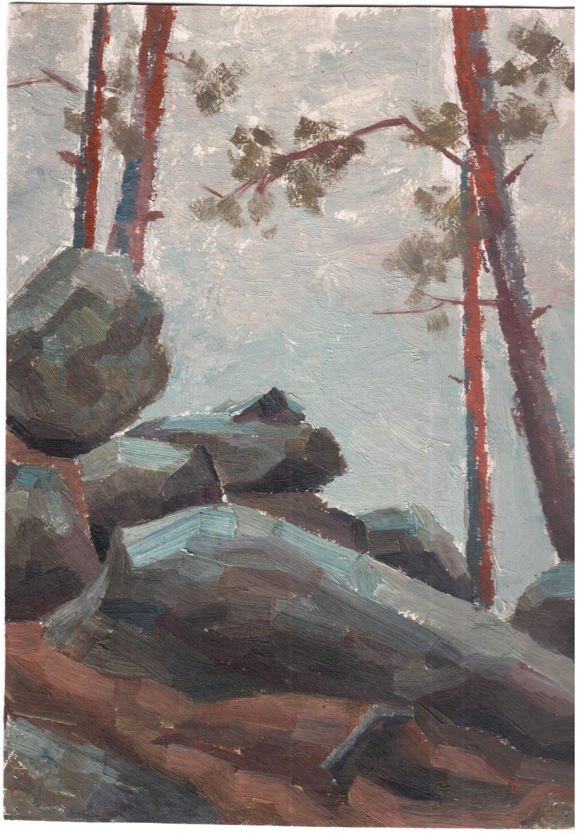 Arkady Pavlovich Laptev. Rocks in the forest