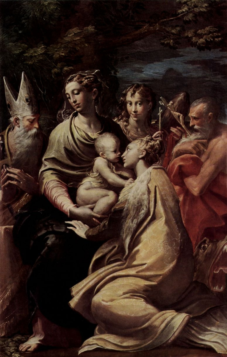 Francesco Parmigianino. Madonna with St. Magdalena, St. Peter, St. Jerome and St. Michael