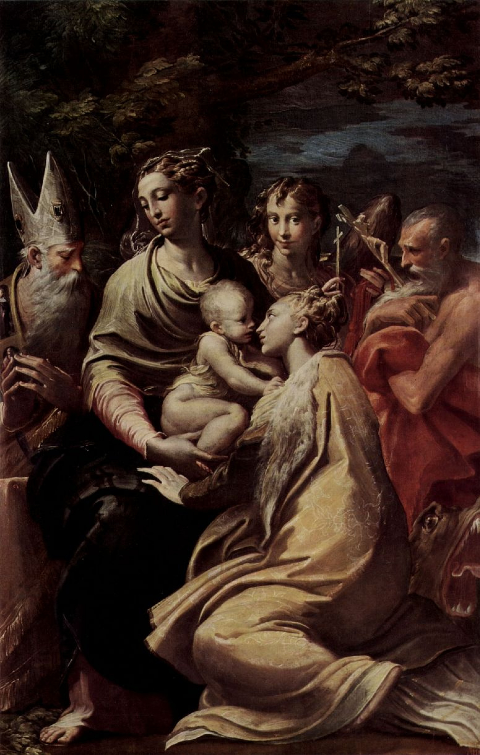 Madonna with St. Magdalena, St. Peter, St. Jerome and St. Michael, 1527,  222×147 cm by Francesco Parmigianino: History, Analysis & Facts | Arthive