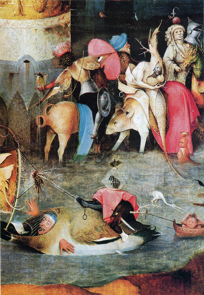 Hieronymus Bosch. The Temptation Of St. Anthony. The Central part of the triptych. Fragment