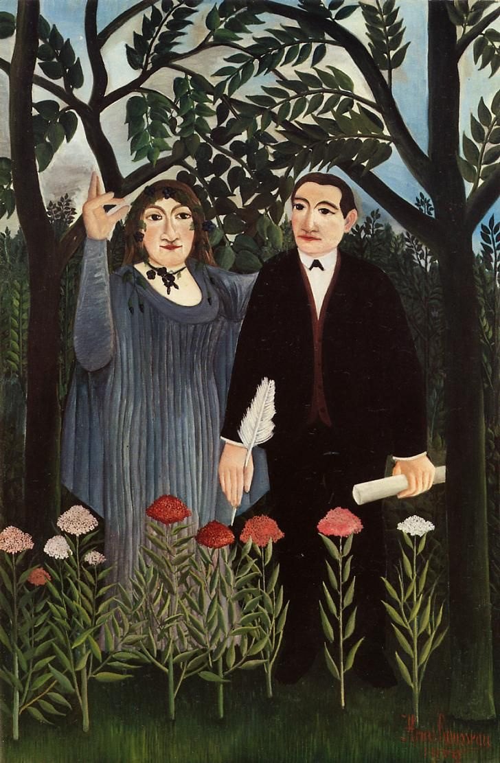 Henri Rousseau. The Muse inspiring the poet