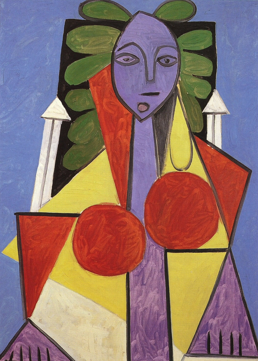 Pablo Picasso. The woman in the chair. Portrait Of Francoise Gilot