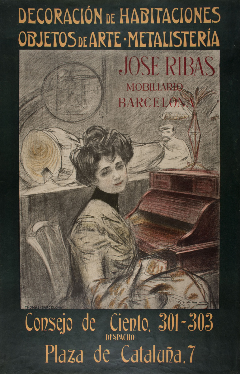 Ramon Casas i Carbó. Furniture advertisements by Jose Ribas, Barcelona