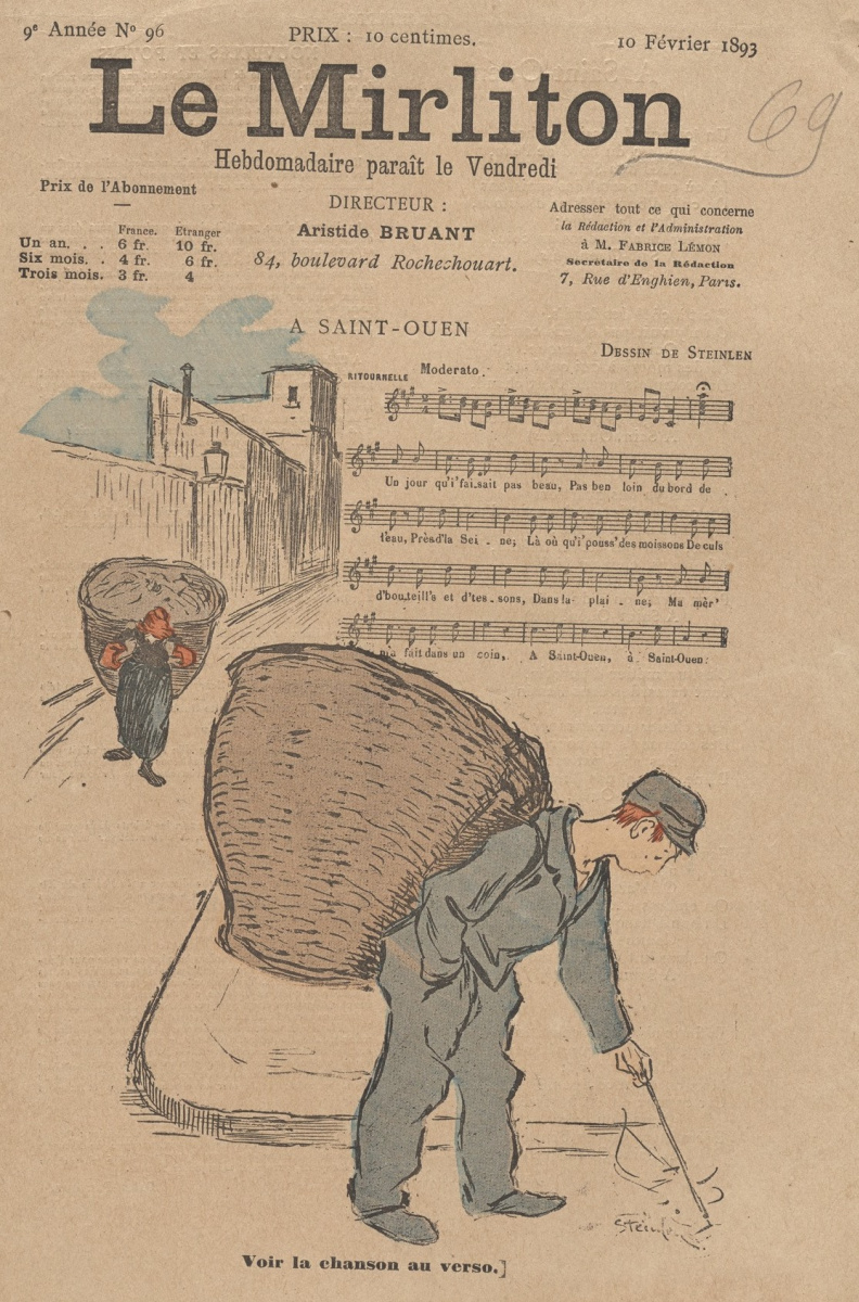 Theophile-Alexander Stainlin. Ilustración para la revista "Мирлитон" nº 96, de 10 de febrero de 1893