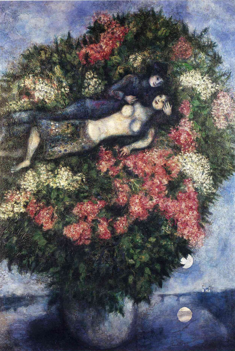 Marc Chagall. Lovers in the lilacs