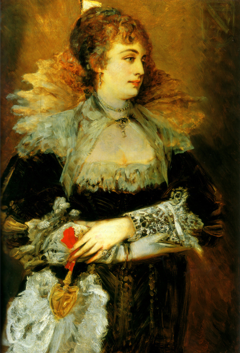 Hans Makart. Lady with a fan