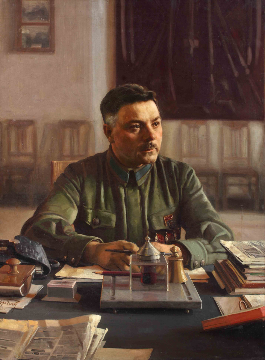 Isaac Brodsky. Portrait of Kliment Voroshilov in the office