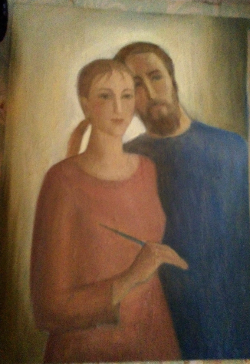 Tatyana Matveyevna Gromyko. Self-portrait with her husband.