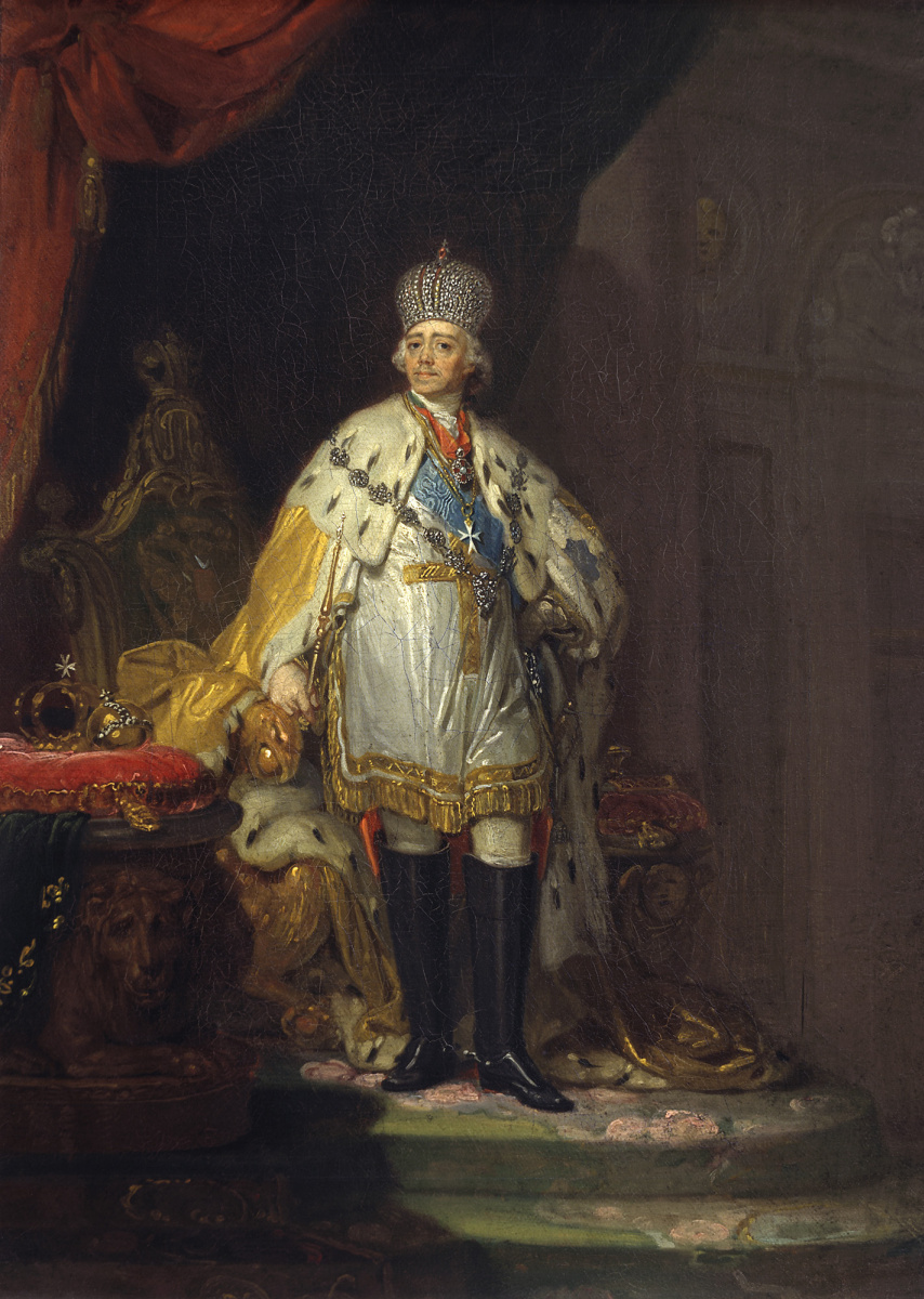 Vladimir Borovikovsky. Portrait of Paul I in a white dalmatic