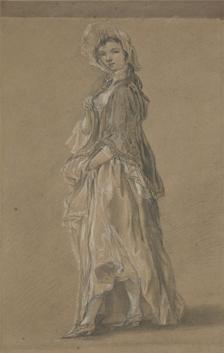 Thomas Gainsborough. 肖像一个常设的女孩。 草图