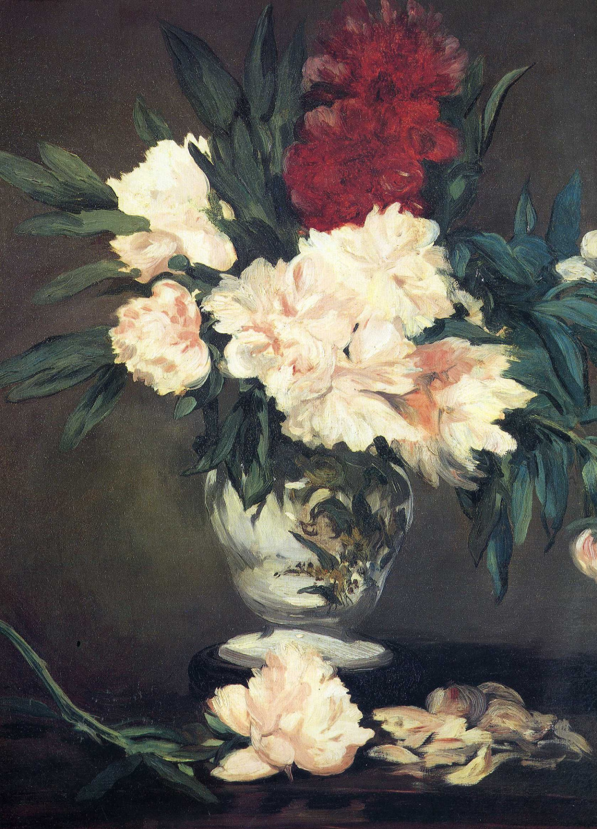 Edouard Manet. Vase of peonies on a small pedestal