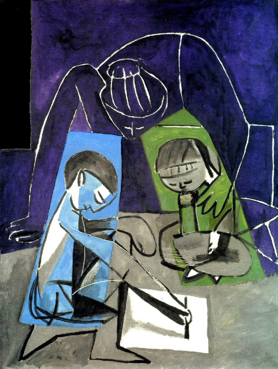 Pablo Picasso. Francoise, and Paloma drawing Claude