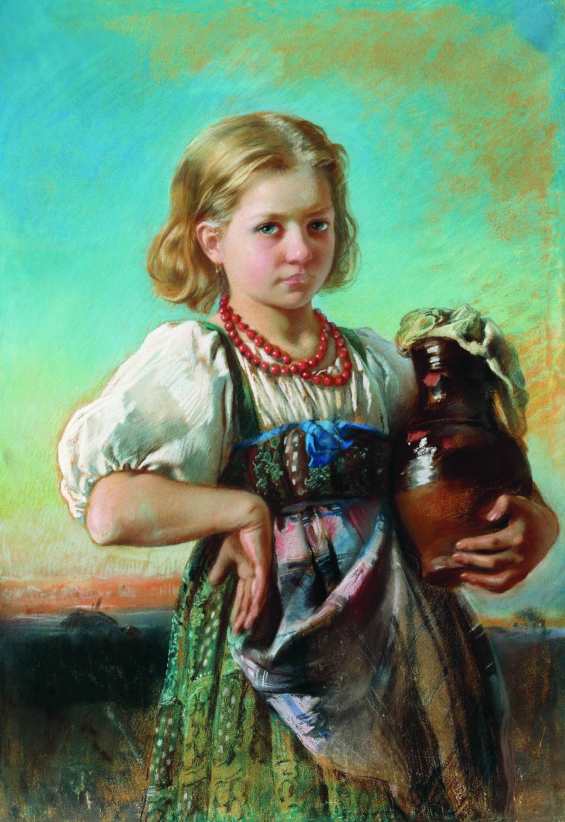 Konstantin Makovsky. Girl with a pitcher