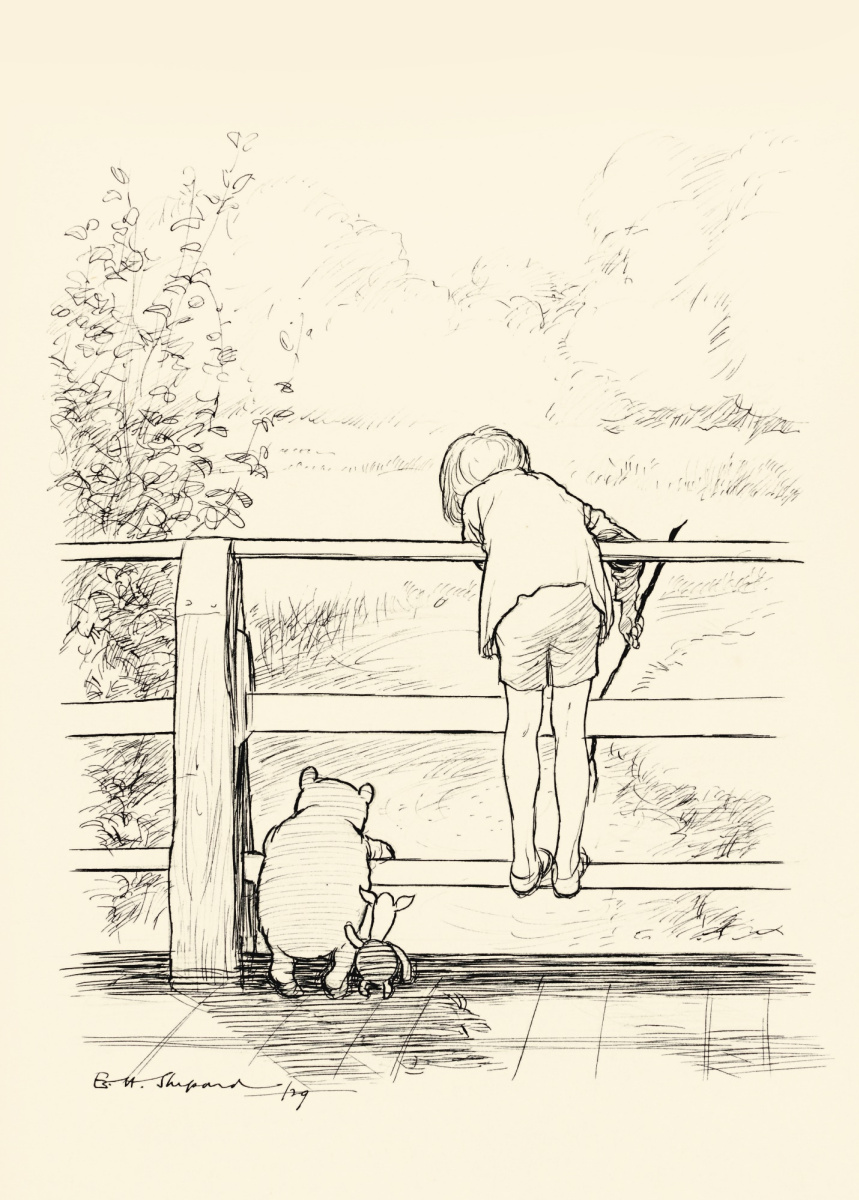 Ernest Shepard. The game of Trivia. Illustration for the book "Winnie-the-Pooh" by A. A. Milne