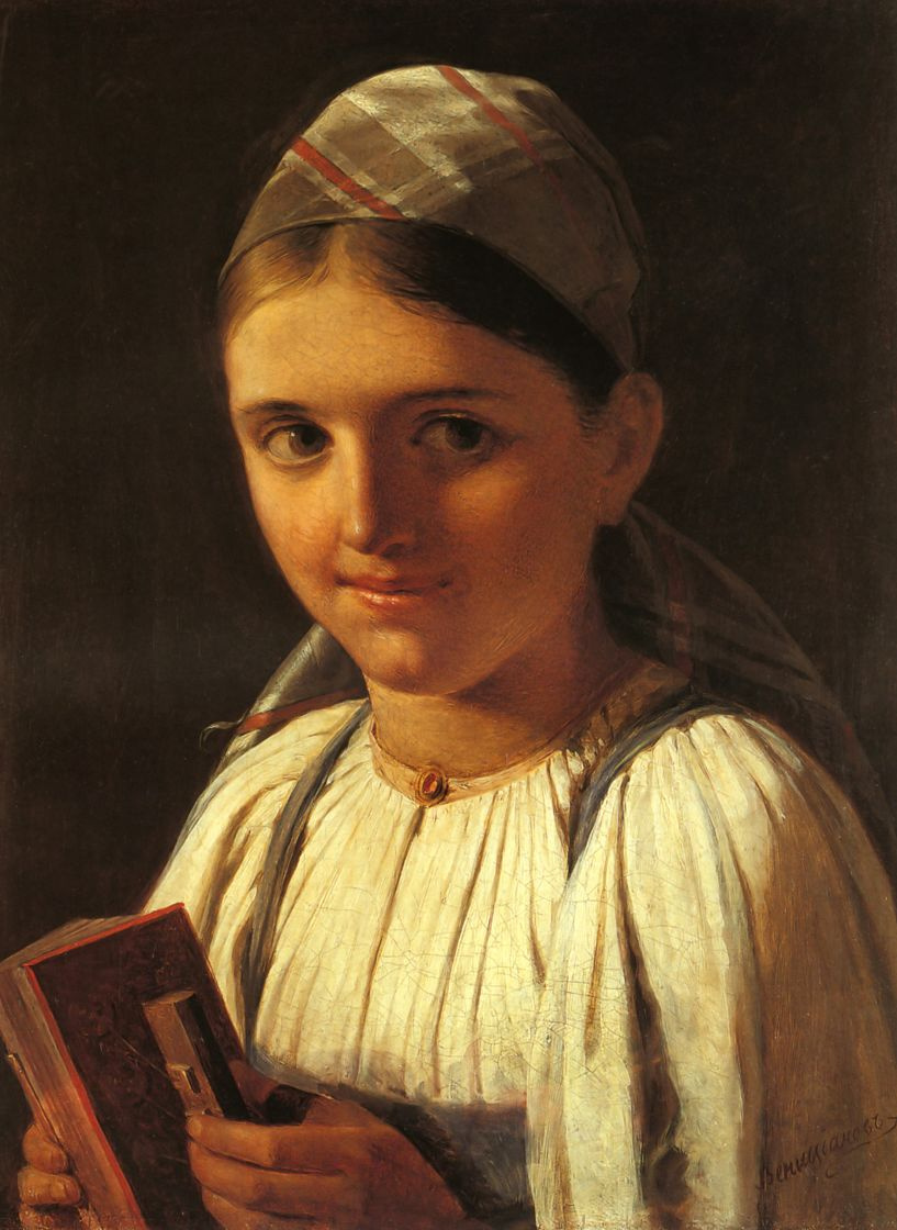 Alexey Gavrilovich Venetsianov. The girl with the accordion