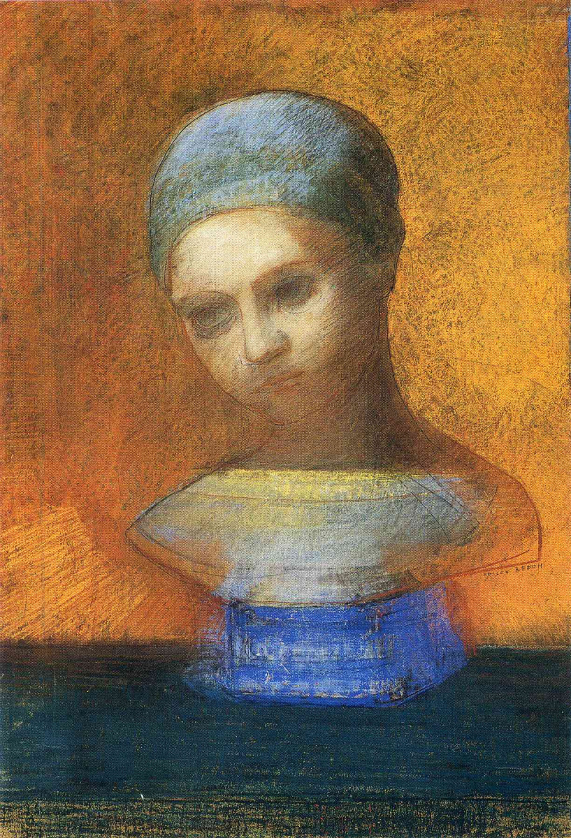 Odilon Redon. Small bust of a young girl