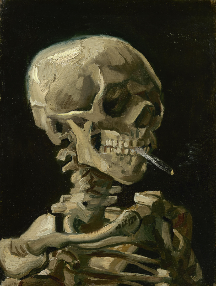 Vincent van Gogh. Skull with a lit cigarette