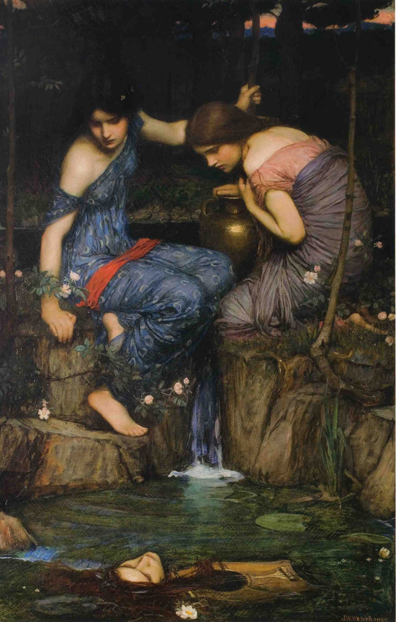 Nymphs find the head of Orpheus, 1900, 99×149 cm by John William
