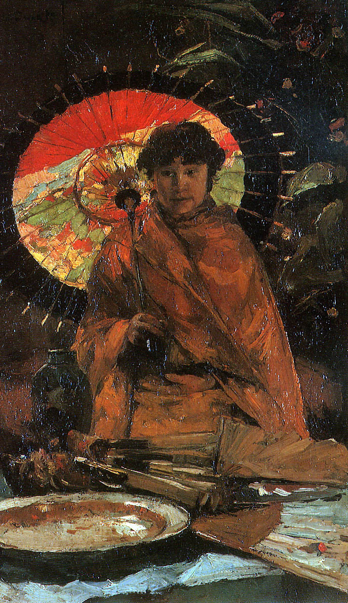 Willem de Zwart. Girl with Japanese umbrella