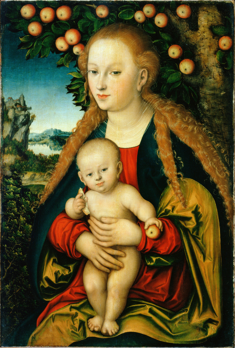 Lucas Cranach the Elder. Madonna and child under an Apple tree