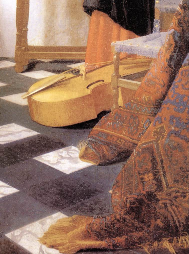 Jan Vermeer. A music lesson. Fragment
