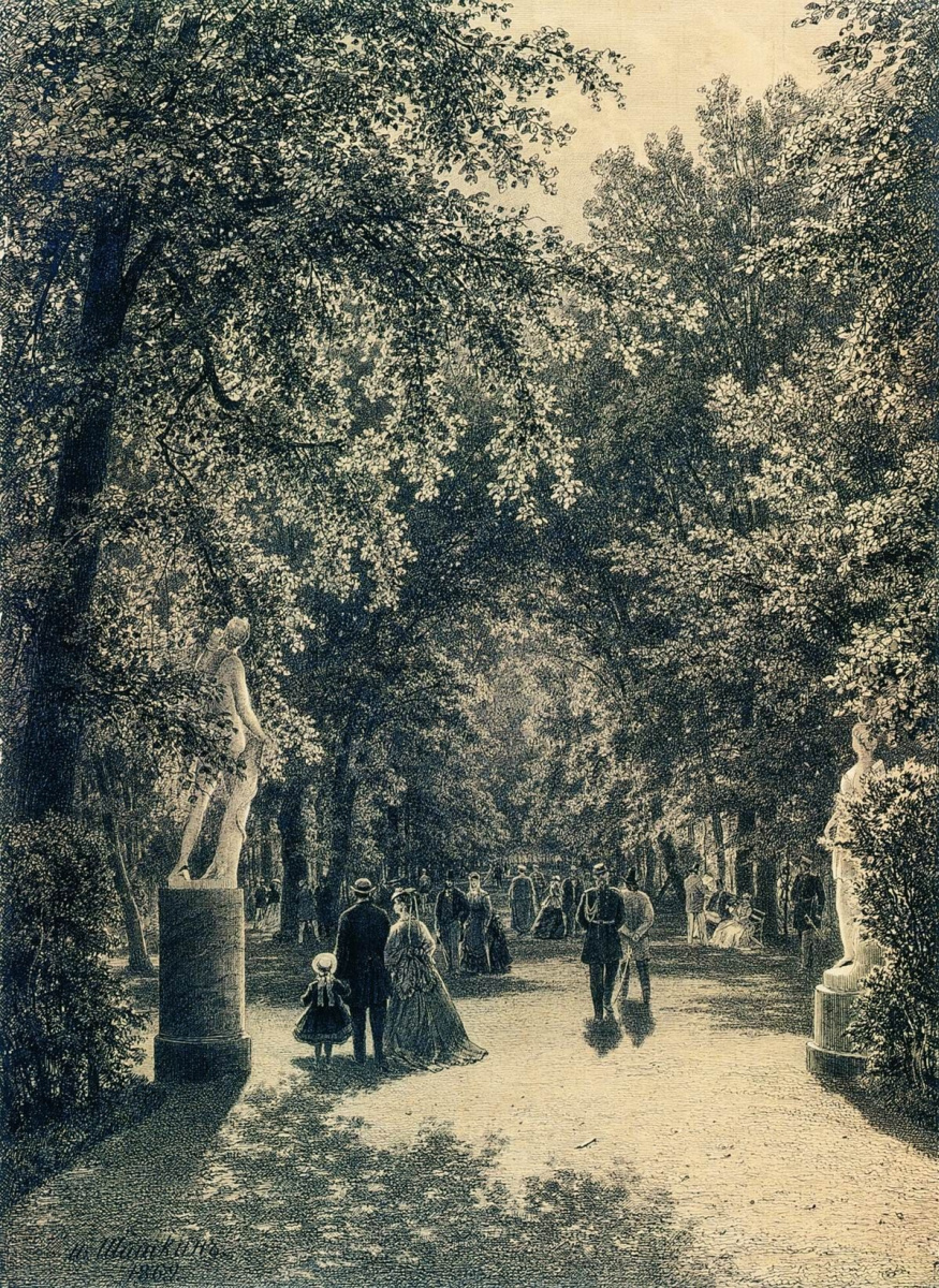 Ivan Ivanovich Shishkin. Alley of the summer garden in St. Petersburg