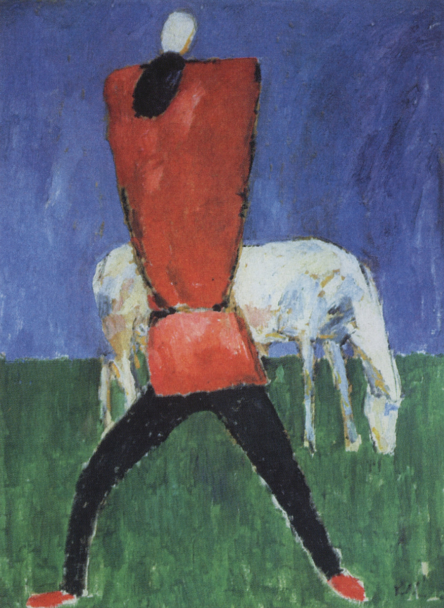 Kazimir Malevich. Mann mit einem Pferd