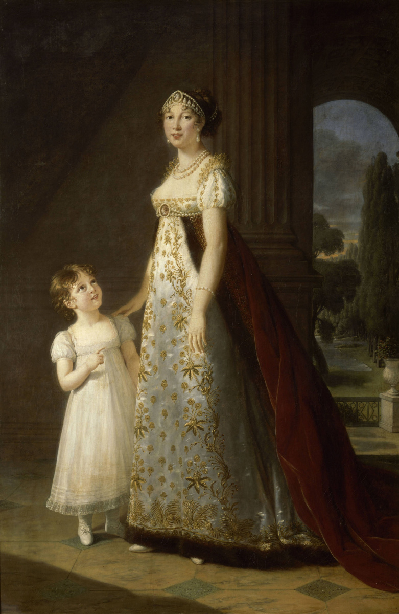 Elizabeth Vigee Le Brun. Portrait of Caroline Murat, Napoleon's sister with her daughter Letizia