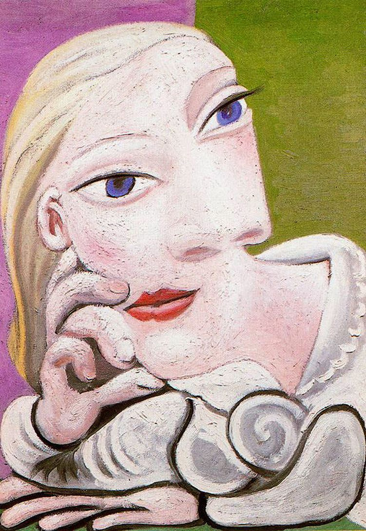 Pablo Picasso. S'appuyant sur maria thérèse