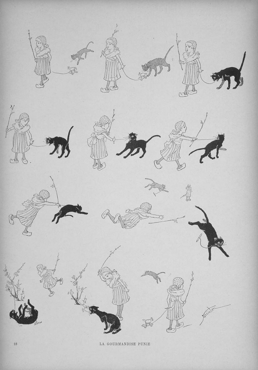 Theophile-Alexander Steinlen. Cats: pictures without words. Greed is punishable