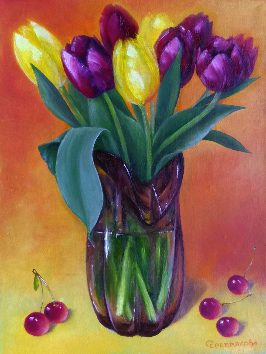 Alyona Serebryakov. "tulipes dans un vase"